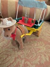 Sylvanian Families Pony Trap Cart Vintage horse +Bonnet TOMY calico critters 