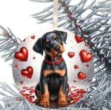 Doberman Dog Hanging Bauble Gift Present Decoration Christmas