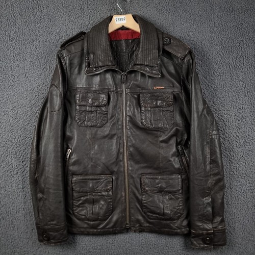 Superdry leather jacket mens - leather,