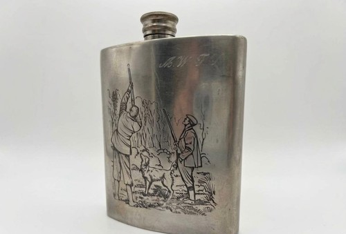 Vintage pinder bros pewter hip - bros,