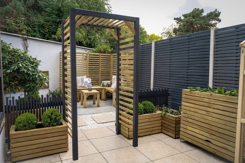 Wooden slatted arch modern - wooden,