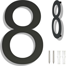 House Numbers - Large Brushed Stainless Steel House Numbers, Door Numbers