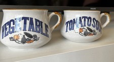 Two Vintage Ceramic Soup Mugs