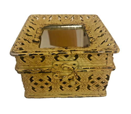Metal trinket jewelry box with - metal,