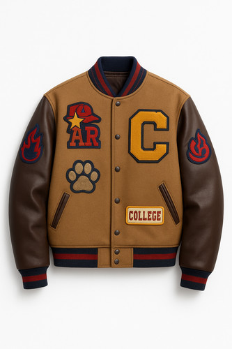 Vintage brown varsity - brown,