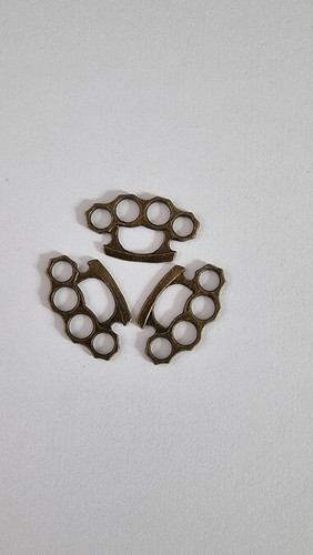 Brass knuckle duster pendant - brass,