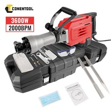 CONENTOOL Demolition Hammer Breaker 3600W 15Kg +Pointed & Flat Chisel +Case 230V