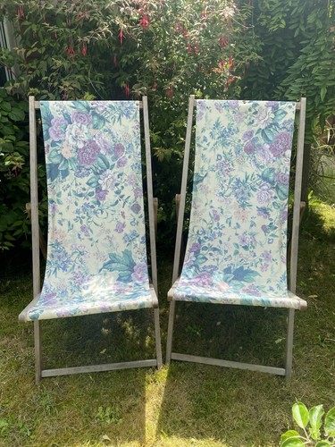 Vintage deckchairs pair - deckchairs,