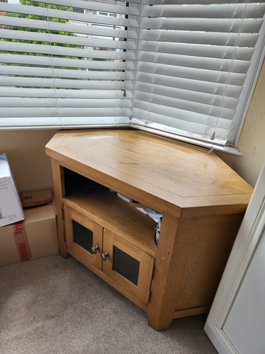Oak television corner unit - oak,