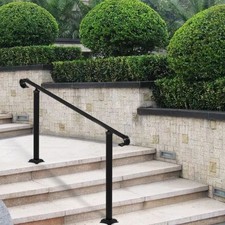 VEVOR Wrought Iron Handrail Stair Railing Fit 1 to 3 Steps Adjustable Hand Rail