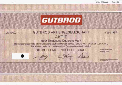 Gutbrod 1991 frankfurt - gutbrod,