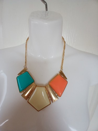 Gold turquoise cream - &, coral