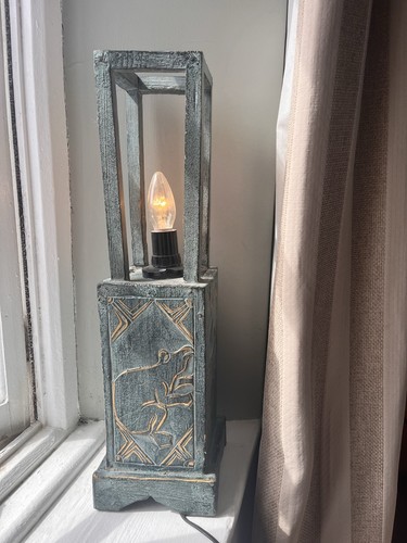 Animal table lamp blue - lamp, grey