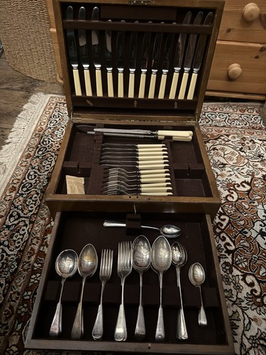 Antique mahogany silver - mahogany, plated