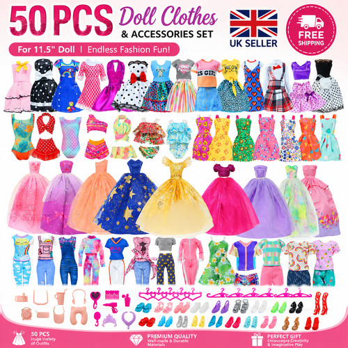 50pcs barbie doll - barbie, clothes