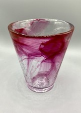 Kosta Boda Pink Swirl Glass