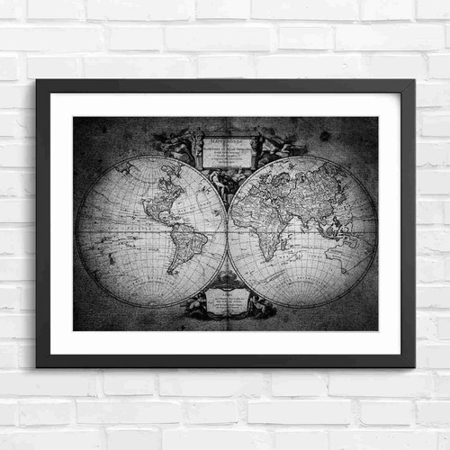 Antique vintage world map - antique,