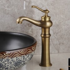 Bathroom Faucet Antique Brass Single Handle 1 Hole Basin Mixer Taps Deck Mounted