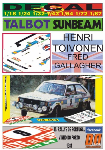 Decal talbot sunbeam - talbot, lotus
