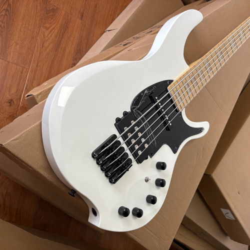 String white electric bass - 5-string,