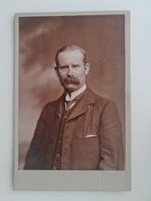 CABINET CARD: Handsome Man Moustache: W Lowden & Son: Dundee Scotland