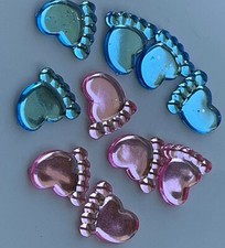Baby Feet Craft Gems Embellishments Baby Blue Baby Pink Cake/Card Craft Acrylic