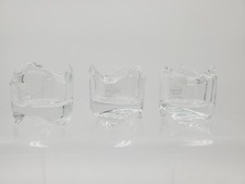 IKEA Set Of 3 Clear Stackable Glass Candle Holder Votive Candle Tea Light Wave