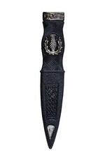 KILT HIGHLANDWEAR SAFETY SGIAN DUBH DUMMY PEWTER MOUNT THISTLE DESIGN ANTIQUE
