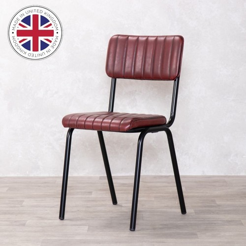 Red faux leather dining - red, chair