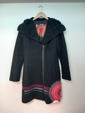 Ladies Desigual Black & Multi-Coloured Coat UK Size 42"