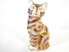 ROYAL CROWN DERBY CAT GOLD STOPPER PAPERWEIGHT with free post
