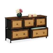 Chest of drawers rattan sideboard hallway cabinet dresser cabinet fabric dresser 5 drawers