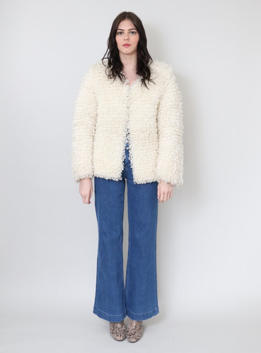Vintage cream wool long - 70's,