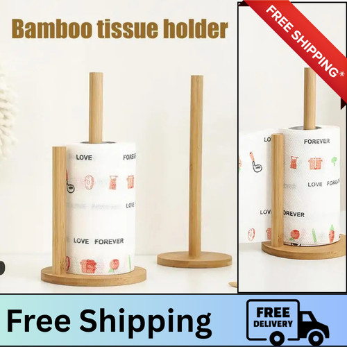 Wooden paper towel holder - wooden,