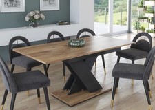 Modern Dining Table Extendable 120-160cm Oak Effect Tavolo 03 MDF