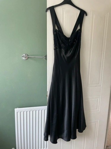 Black silky halter neck