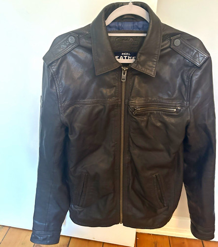 Superdry men black leather - black,