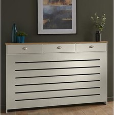 Cream Radiator Cover - Large with Three Drawers 960mm MDF Rectangular