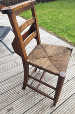 Antique Oak Rush Seat Chair