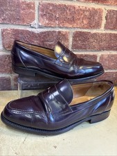 Alfred Sargent Leather Loafers Brown Burgundy UK 8.5 Made In England