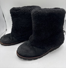UGG Maylin Black Sheepskin Shearling Cuff Boots Women’s Size 7 Pull-On Style 322