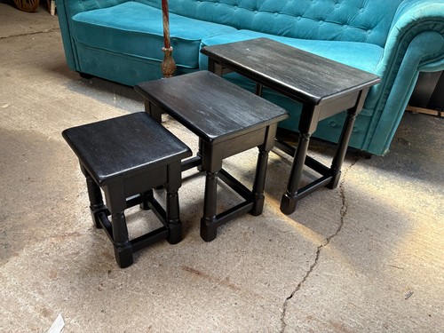 Black painted nest tables 3 - nest,