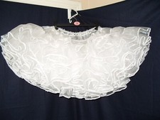 SISSY~MAIDS~ADULT BABY~UNISEX~CD/TV WHITE SUPER FLUFFY ORGANZA PETTICOAT LG