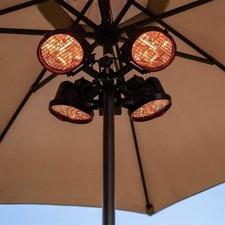 Outdoor Parasol Heater - 4 Heating Elements Radiant Heat for 5000-Hours