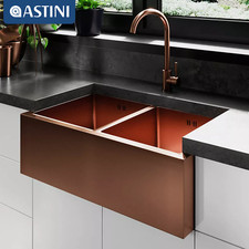 Astini Belfast 800 2.0 Bowl Copper Brushed Stainless Steel Kitchen Sink & Waste
