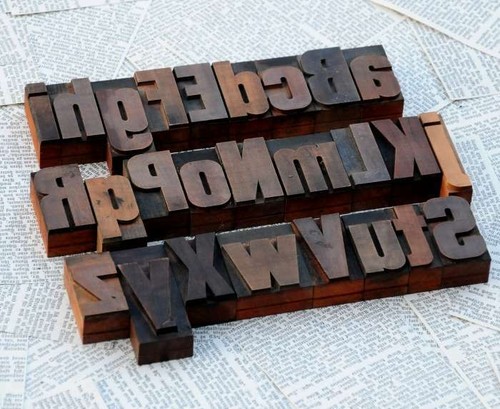 Mixed alphabet letterpress - a-z,