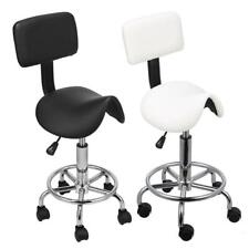 Adjustable Saddle Swivel Salon Stool with Backrest Tattoo Hydraulic Spa Chair UK
