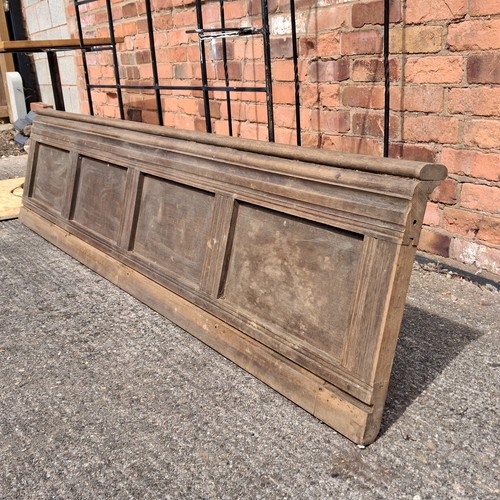 Antique oak pew back - antique,