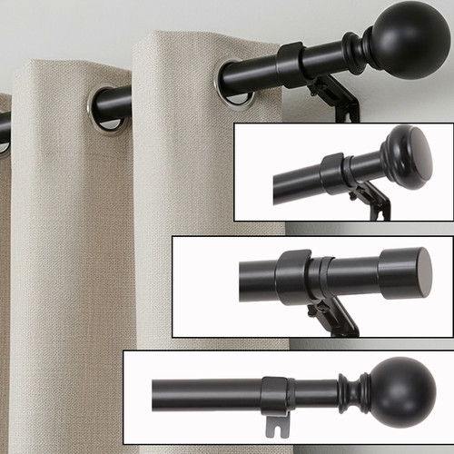 Extendable curtain poles with - poles,