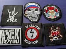 Set Of 6  Iron On Festival Patches Thrash Heavy Metal Rock Bands Slayer Manson
